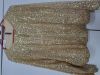 Adult Female Costumes to Hire - Gold Sequin Jacket with Zip  - XXL